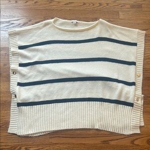 LOFT cream and striped poncho/cape Size XS/S
